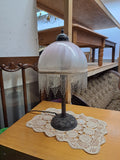 Vintage Glas Lampe mit Perlen