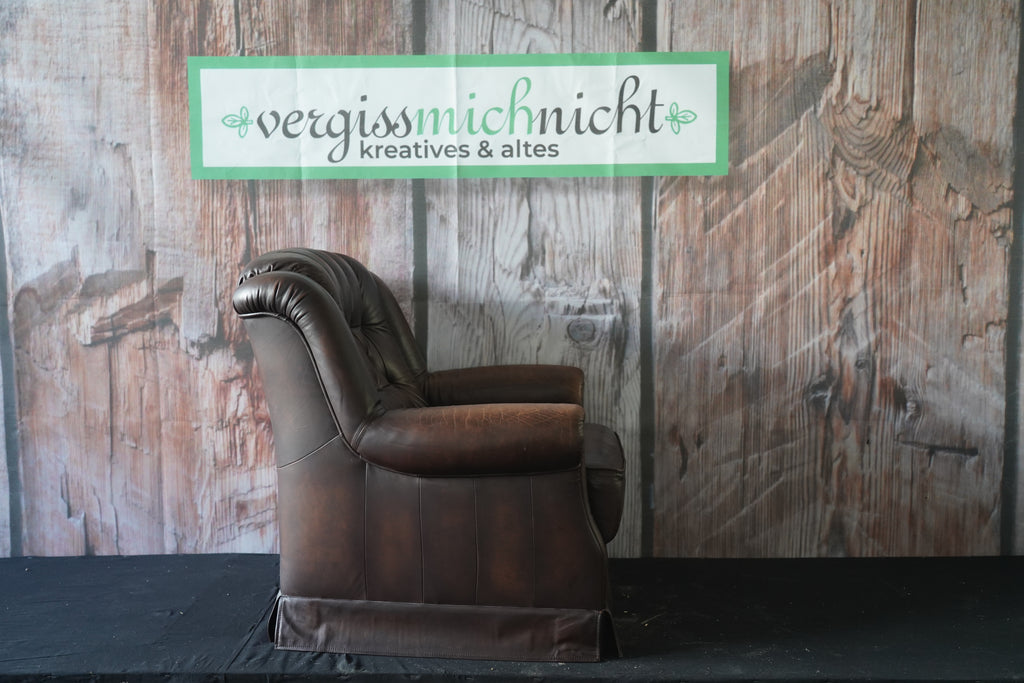 Chesterfield Ledersessel braun