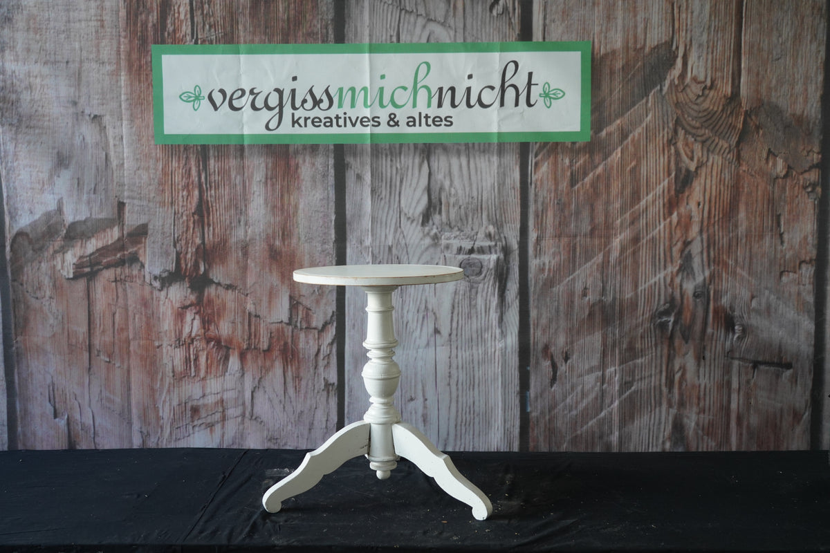 Weißer Dreifuß Beistelltisch