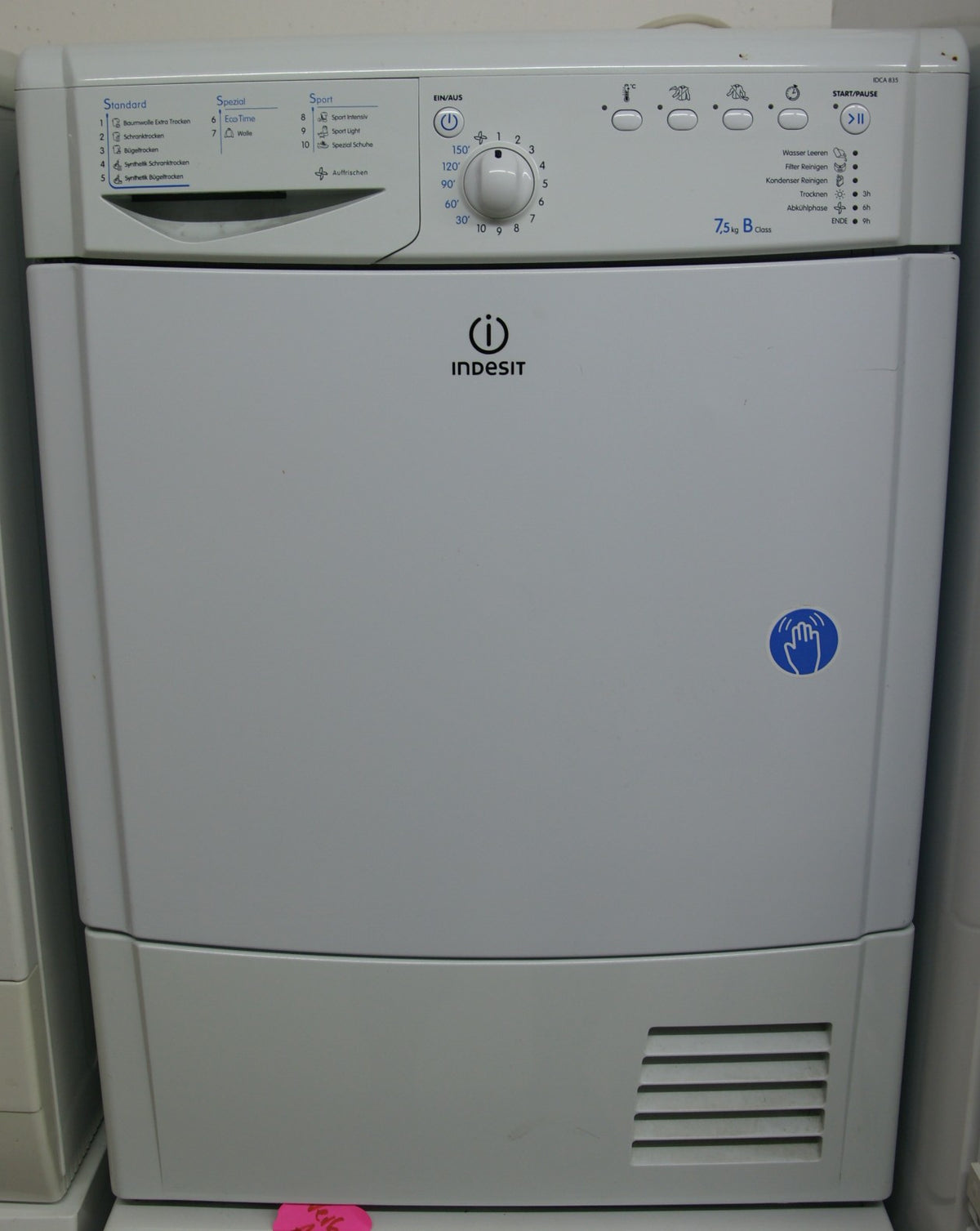 INDESIT IDCA 835 B weiß (Spektrum: A+++ - D) B Kondensationstrockner (7,5 kg, B, Weiß)