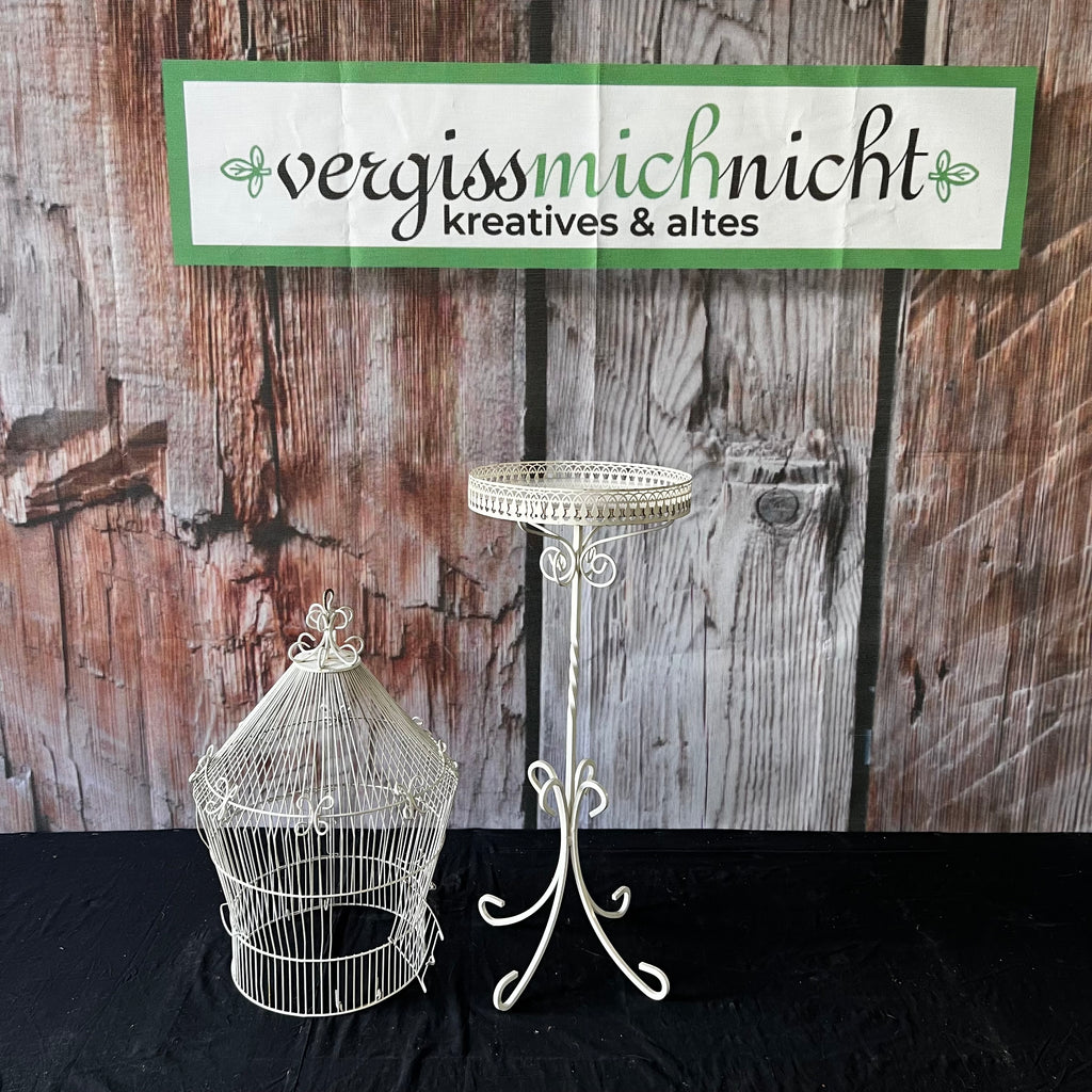 Weißer Deko Vogelkäfig