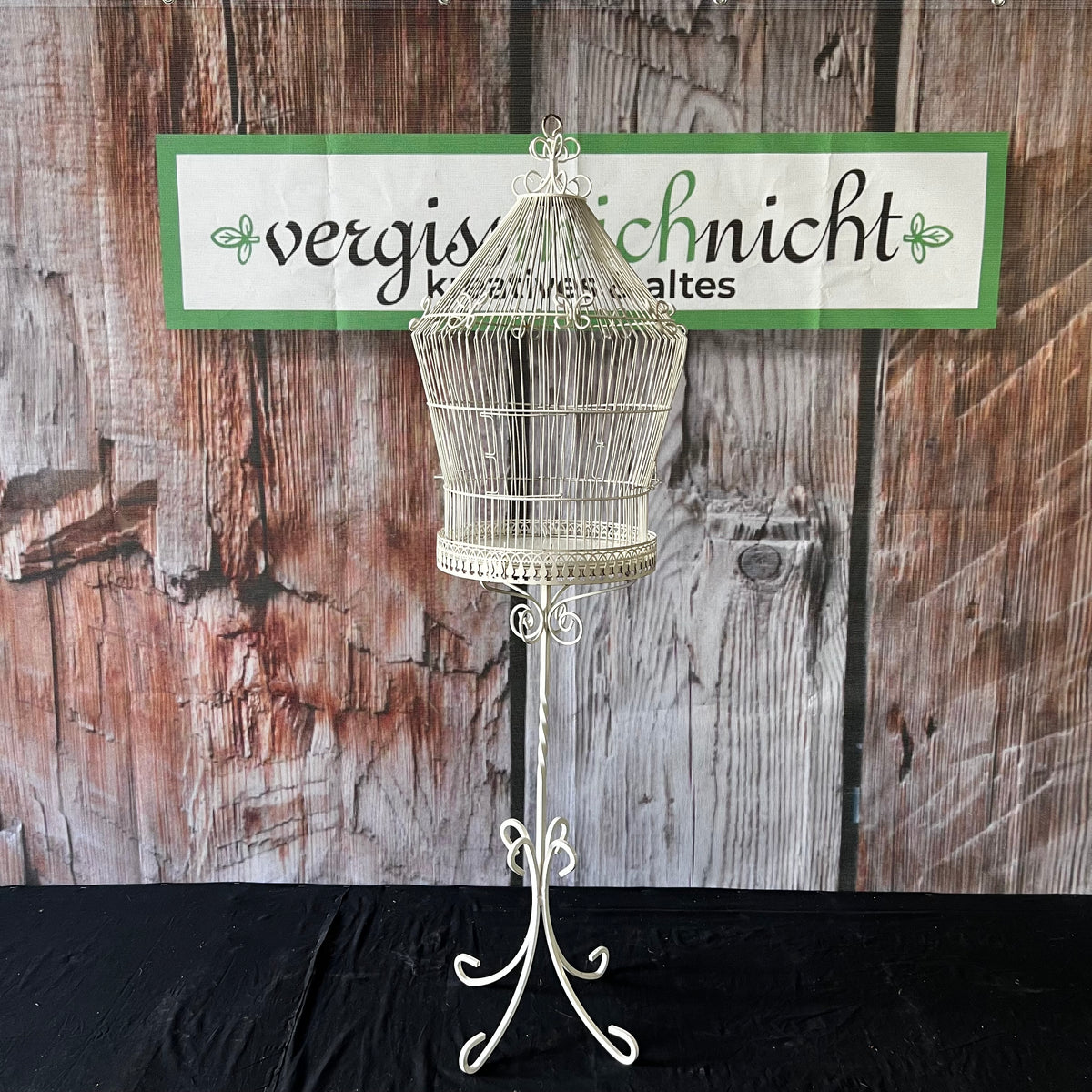 Weißer Deko Vogelkäfig
