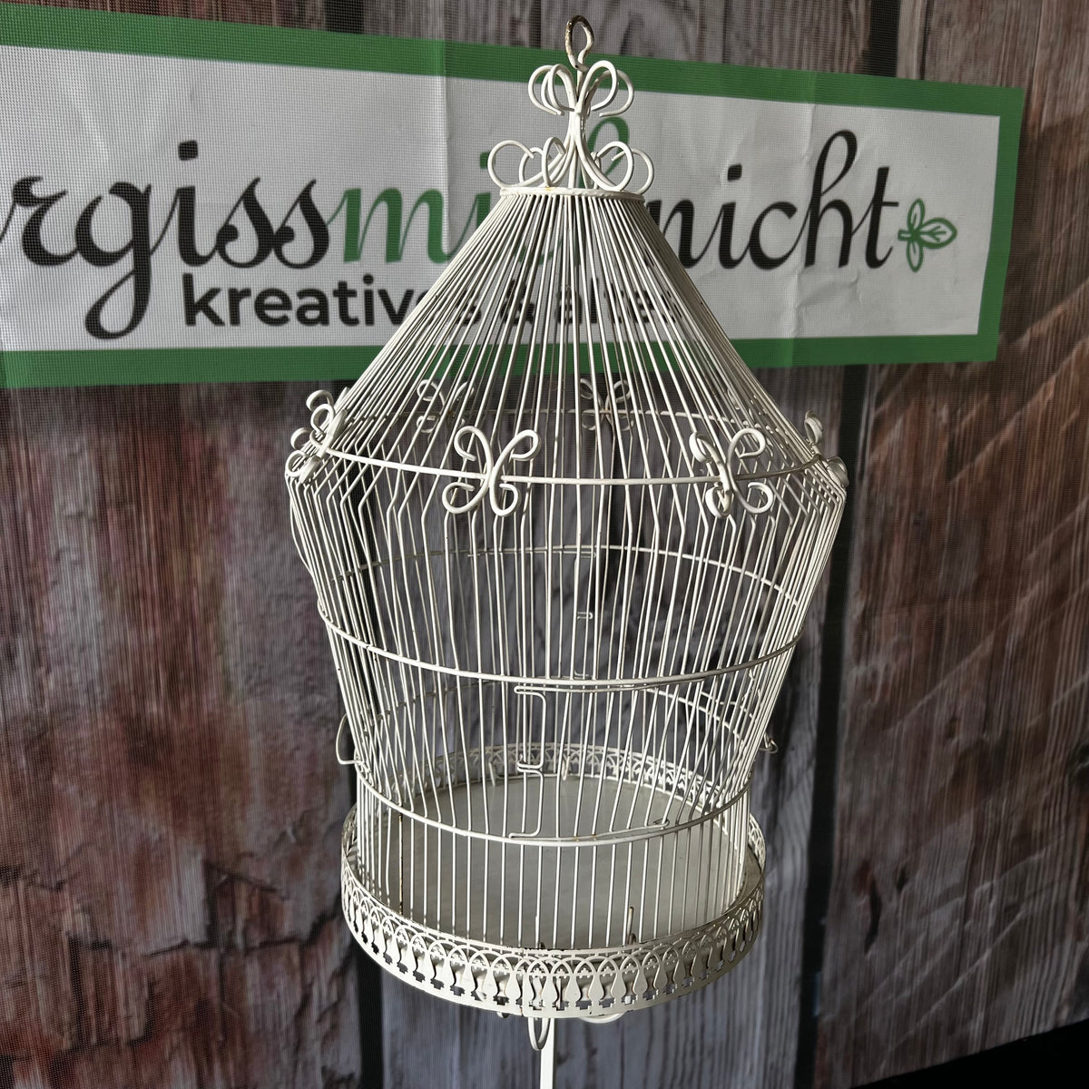 Weißer Deko Vogelkäfig
